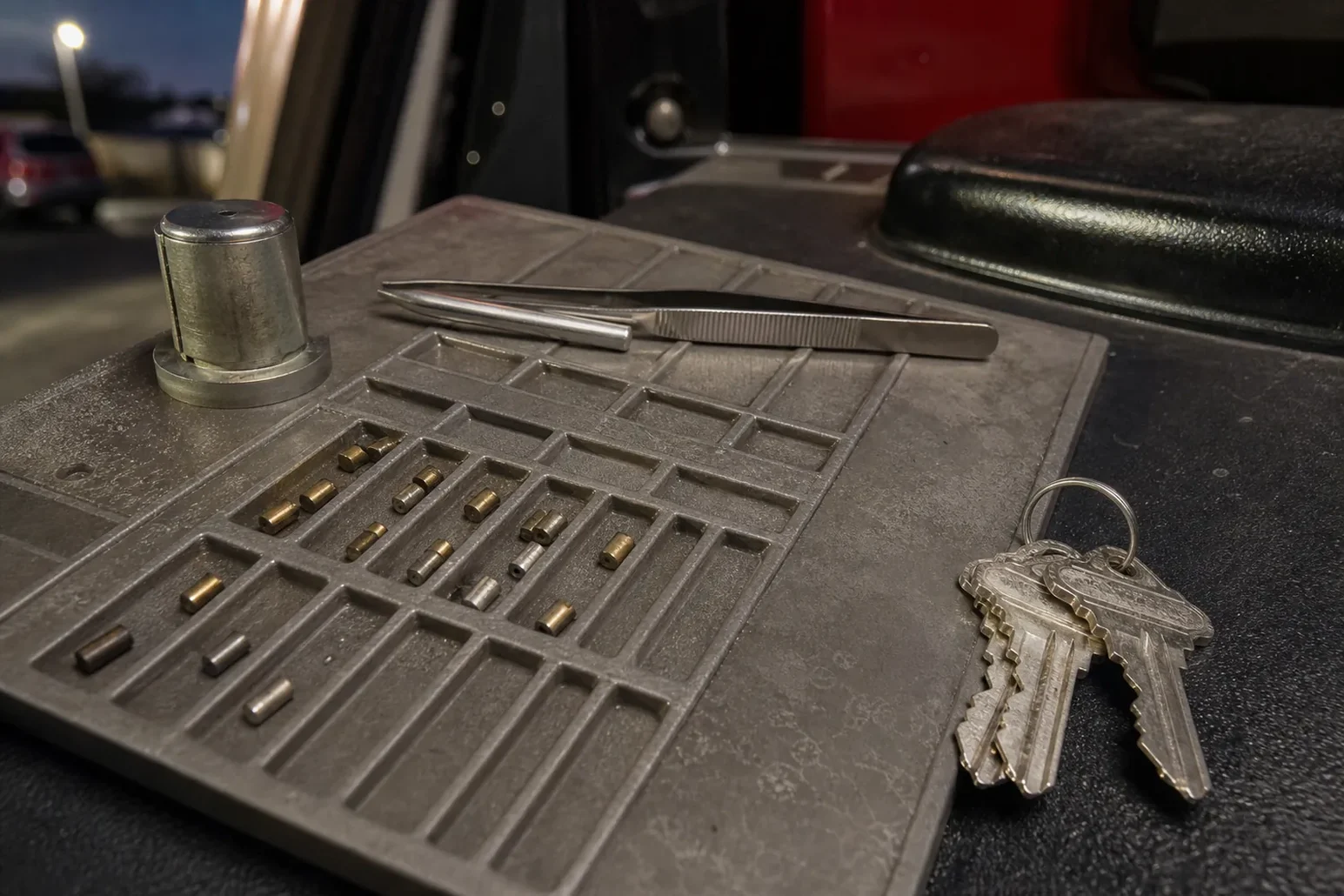 Pinning tray and new keys for a master key system